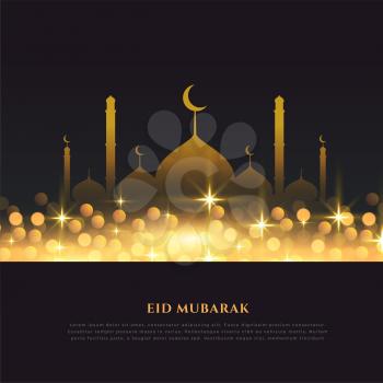 religious eid mubarak festival golden background