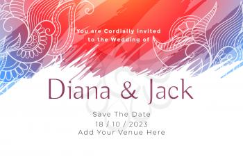 abstract wedding card invitation template design