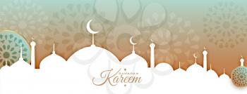 arabic style ramadan kareem or eid mubarak banner design
