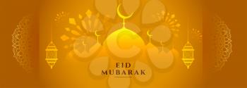 beautiful eid mubarak islamic festival banner