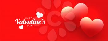 beautiful red love banner for valentines day