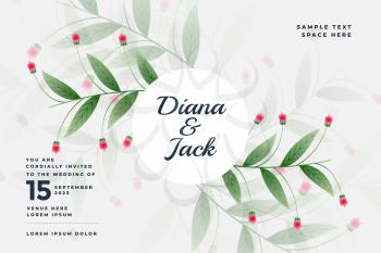 beautiful wedding card design in flower style