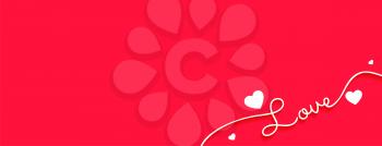 clean love banner for valentines day design