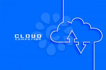 cloud computing concept visualization in line style