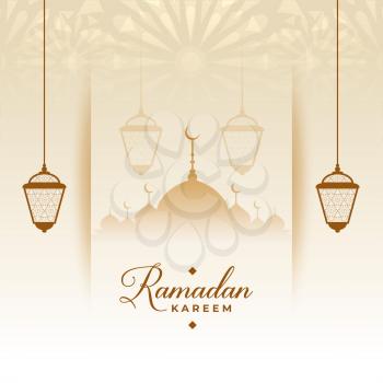 eid ramadan kareem islamic style wishes card design