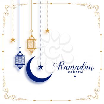 elegant ramadan kareem white greeting decorative design
