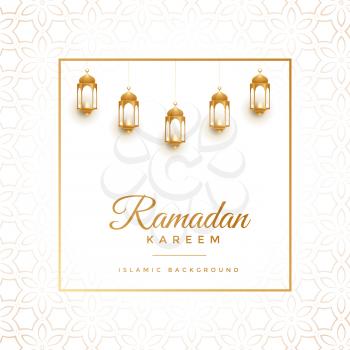 elegant white and golden ramadan kareem background