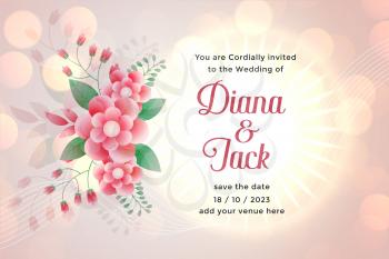 flower wedding card template with space for text