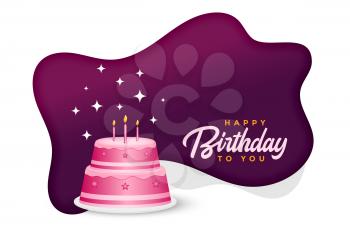 happy birthday cake celebration background design