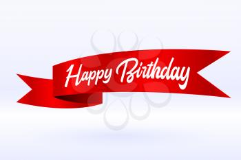 happy birthday celebration ribbon background design