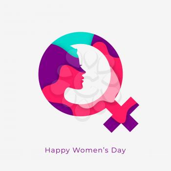 happy womens day concept design with female symbol
