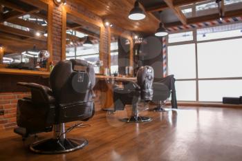 Stylish hairdressing salon interior�