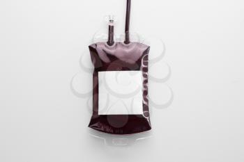 Blood pack for transfusion on white background�