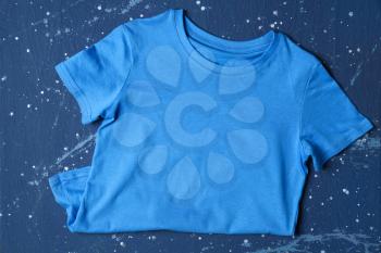 Child t-shirt on color background�