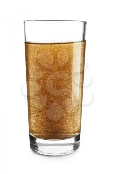 Glass of dirty water on white background�