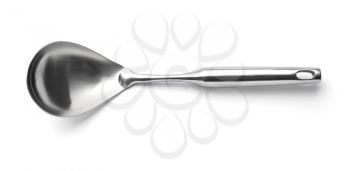 Big metal spoon on white background�