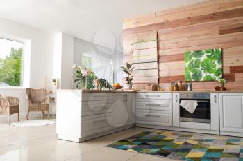 Stylish interior of modern kitchen�