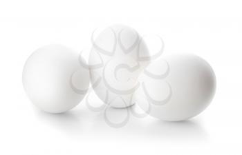 Fresh raw eggs on white background�