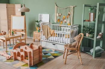 Take-apart playhouse in interior of children's room�