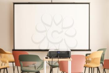 Interior of room with video projector�