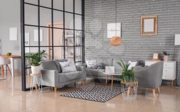 Stylish interior of living room�