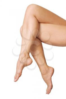 image of smooth,sexy and beautiful female legs isolated on white