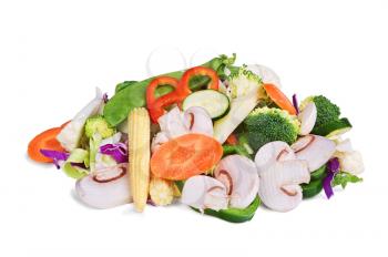 fresh stir fry  vegetables  mix ready for cooking