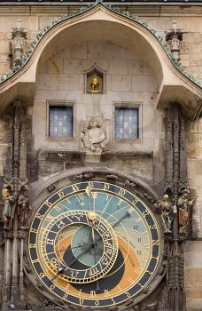 The Prague Astronomical Clock is a medieval astronomical clock located in Prague,
the capital of the Czech Republic,15th century.
The present-day calendar below the Prague Astronomical Clock,19th cent