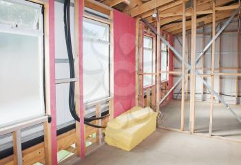 Interior view construction new residential home. 
