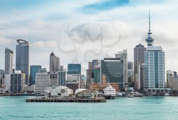 
skyline of Auckland with city central business district at the noon
