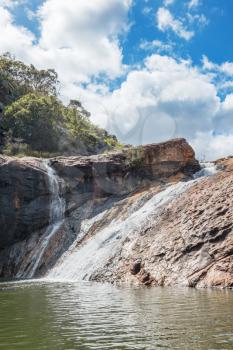 Serpentine Falls with granite rocks and rocks pool in Serpentine National Park near Perth,Western Australia