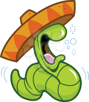 Royalty Free Clipart Image of a Mexican Worm