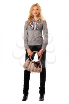 Royalty Free Photo of a Woman With a Handbag