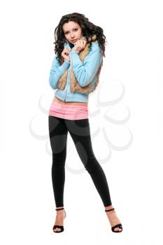 Royalty Free Photo of a Woman in Black Leggings