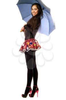 Royalty Free Photo of a Woman With an Umbrella