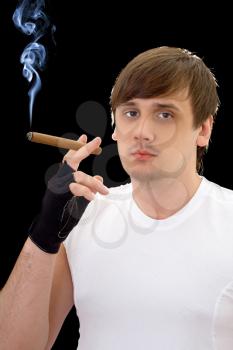 Royalty Free Photo of a Man Smoking