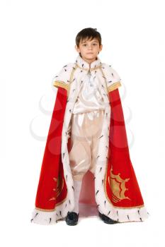 Royalty Free Photo of a Child in a Royal Robe