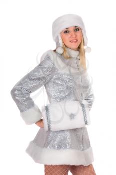 Royalty Free Photo of a Women Dressed in a Winter Costume