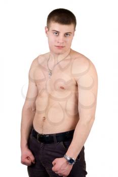 Royalty Free Photo of a Young Man With His Shirt Off