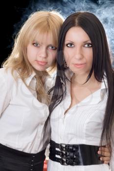 Royalty Free Photo of a Brunette and a Blonde