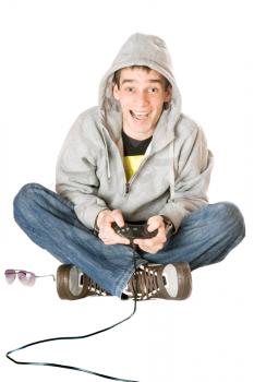 Royalty Free Photo of a Guy Gaming