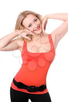 Royalty Free Photo of a Girl in a Red Top