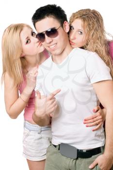 Royalty Free Photo of Two Girls and a Boy