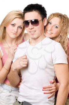 Royalty Free Photo of Boy With Two Girls