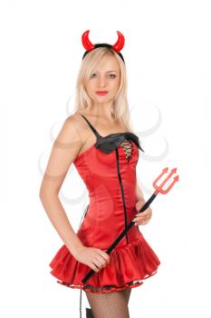 Royalty Free Photo of a Woman in a Devil Costume