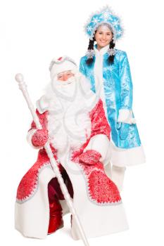 Christmas characters Father Frost and Snow Maiden. Isolated
