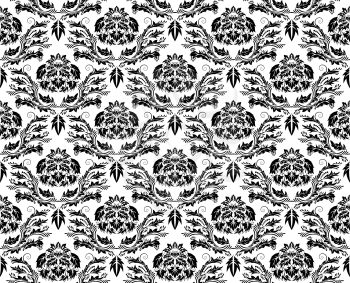 Royalty Free Clipart Image of a Damask Background 