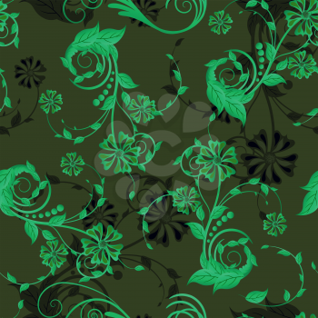Royalty Free Clipart Image of a Seamless Floral Background 