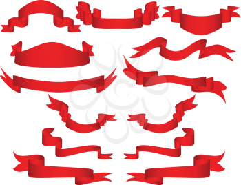 Royalty Free Clipart Image of a Collection of Ribbons
