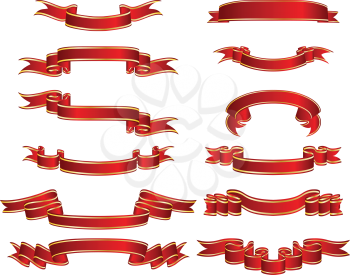 Royalty Free Clipart Image of a Set of Ribbons